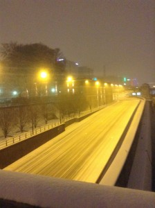 Depuis vendredi il neige - le Dimanche matin sur le pont d'Austerlitz